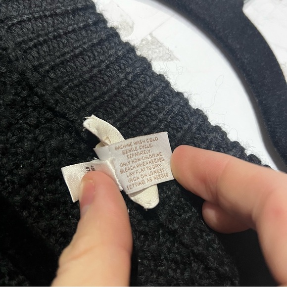 Chico’s Wool Blend Cardigan Knit Black Size 1 / Medium Textured Fall Office - Picture 8 of 9